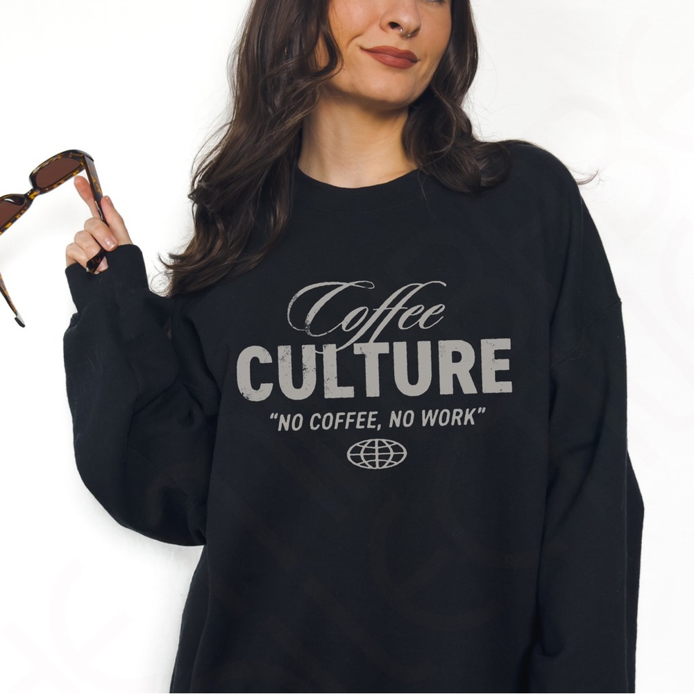 Coffee Culture Graphic Crewneck Sweatshirt